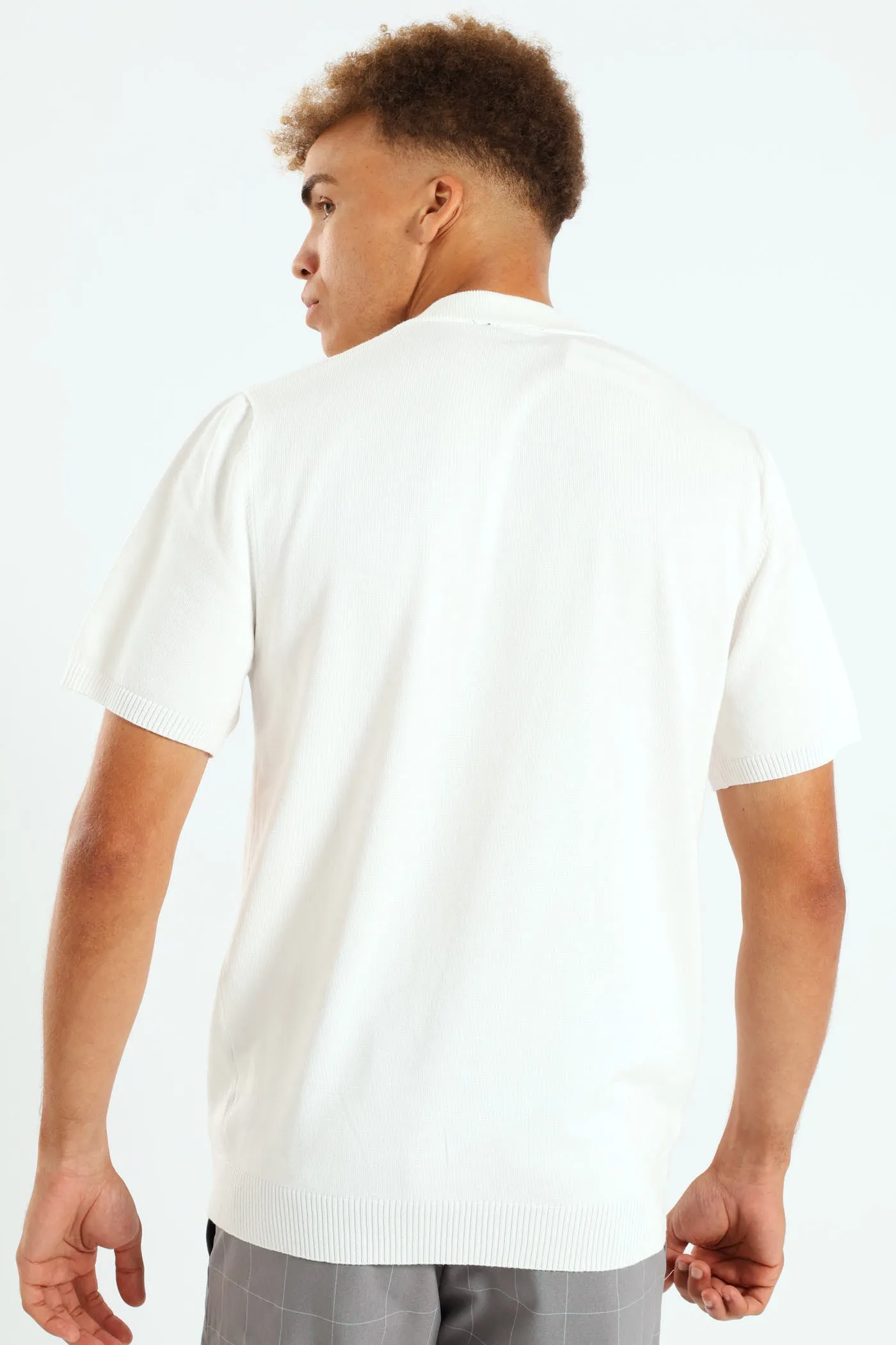 Quarter Zip Knit T-Shirt - Cream sold by Edgars product image thumbnail 4