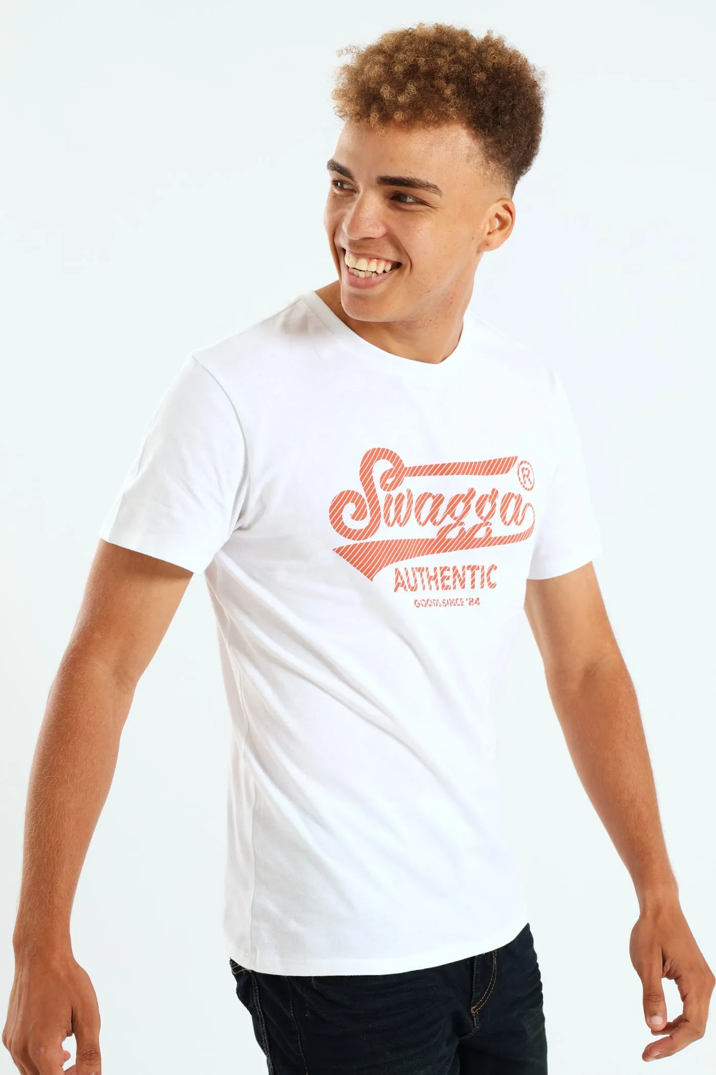 Short Sleeve Basic Print T-Shirt - White sold by Edgars product image thumbnail 2
