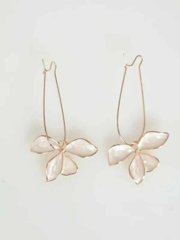 3 Petal Hanging Flower Earrings - Gold sold by Edgars 