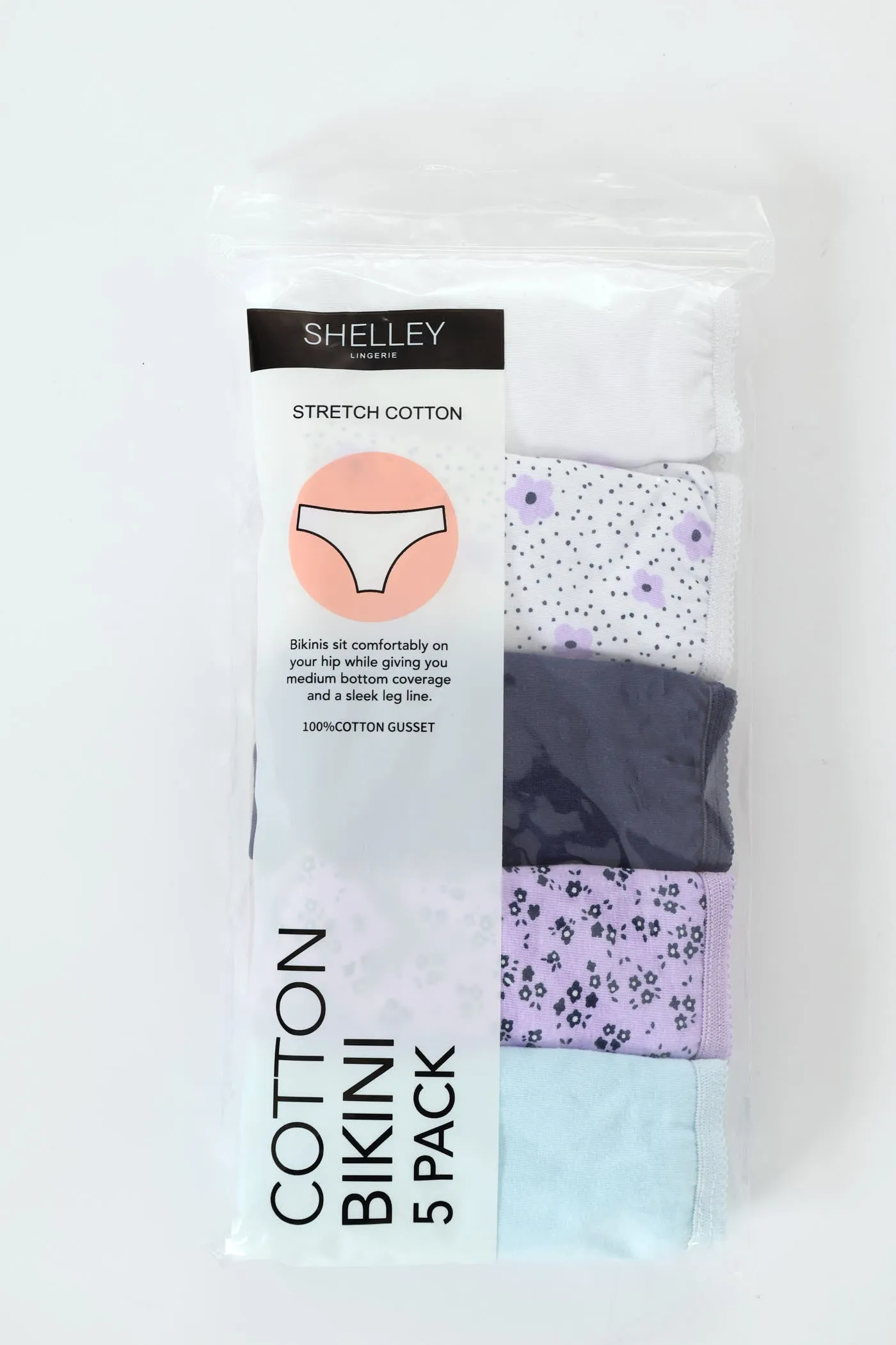 5 Pack Cotton Stretch Bikini Panties - Ditsy/Navy/Floral/Light Blue sold by Edgars product image thumbnail 2