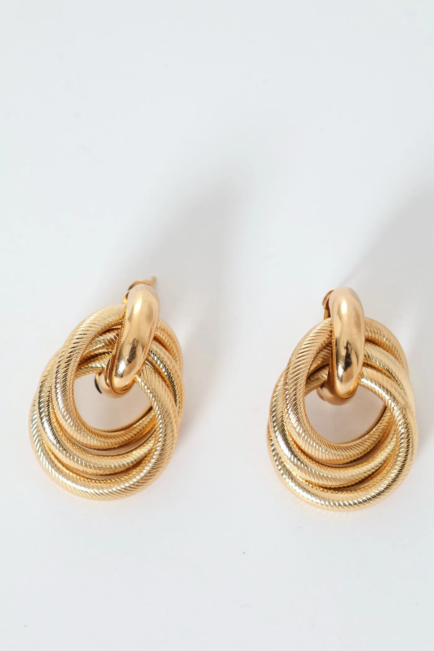 Textured Hoop Doorknocker Earring - Gold sold by Edgars