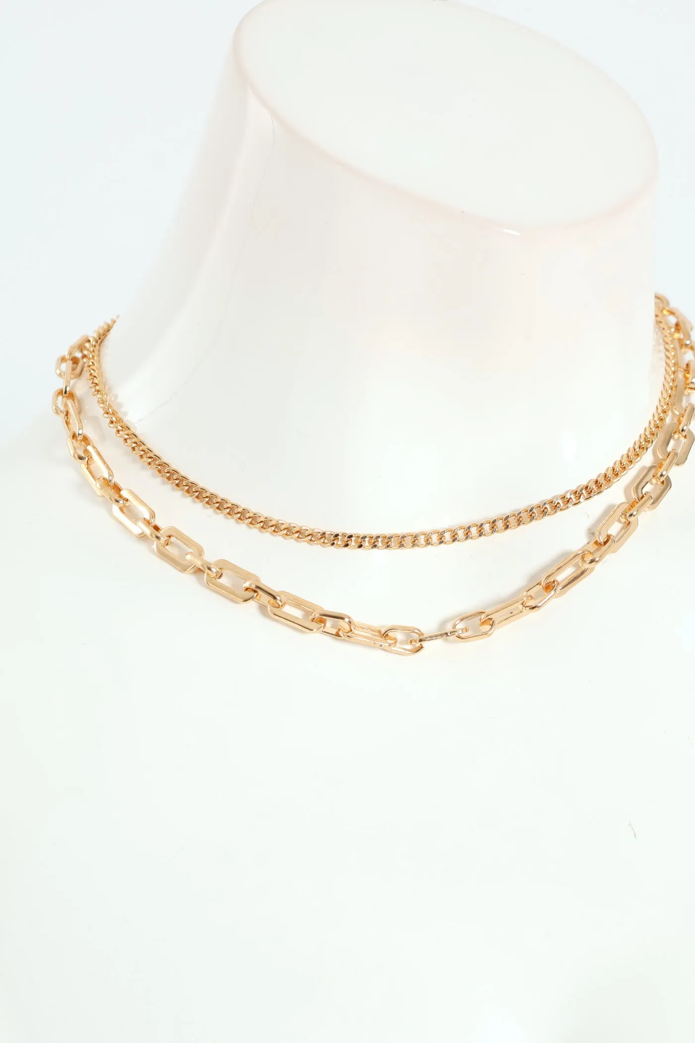 2 Layer Chunky Chain Necklace - Gold sold by Edgars