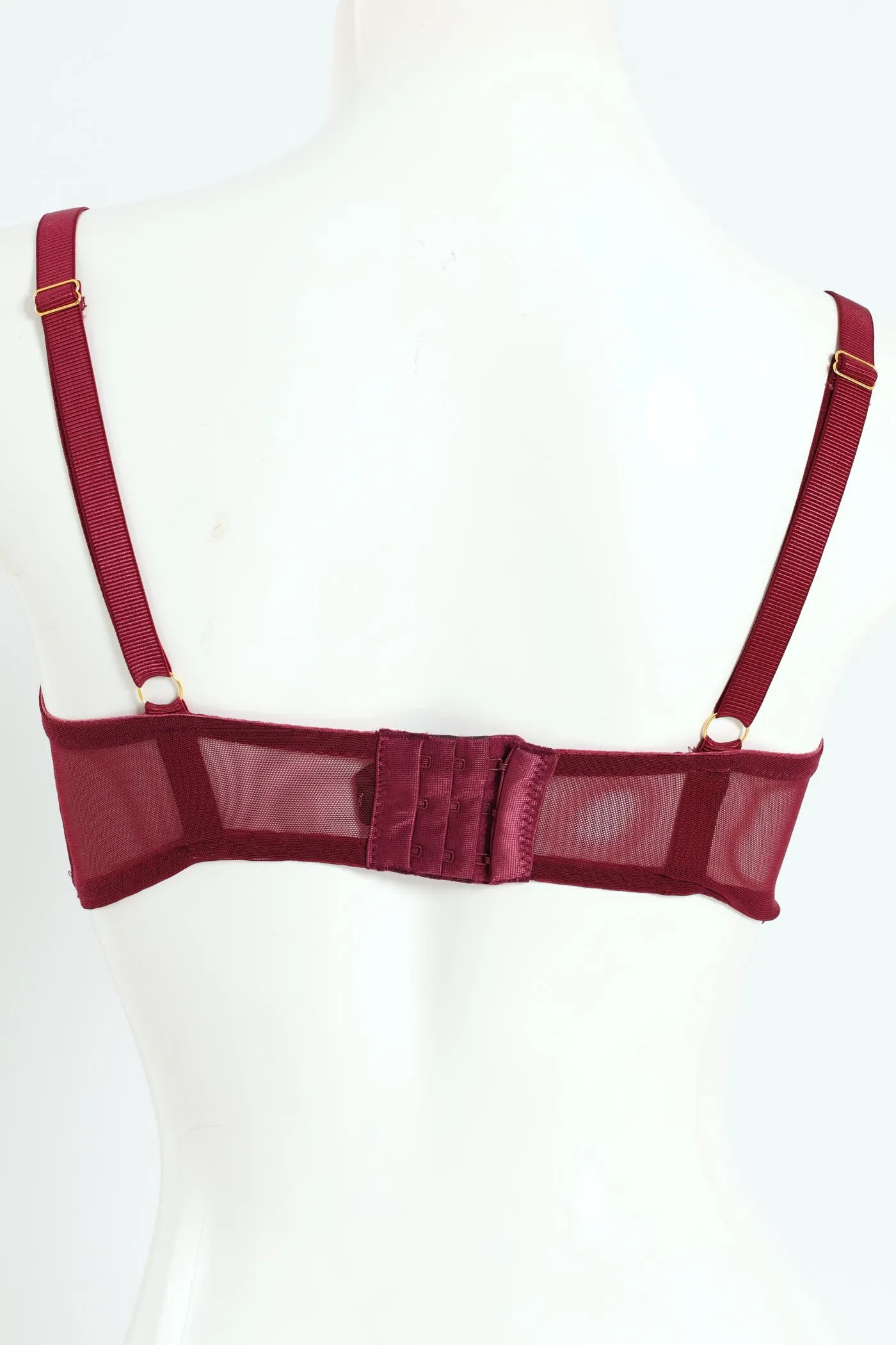 Lace Longline V Padded T-Shirt Bra - Burgundy sold by Edgars product image thumbnail 3