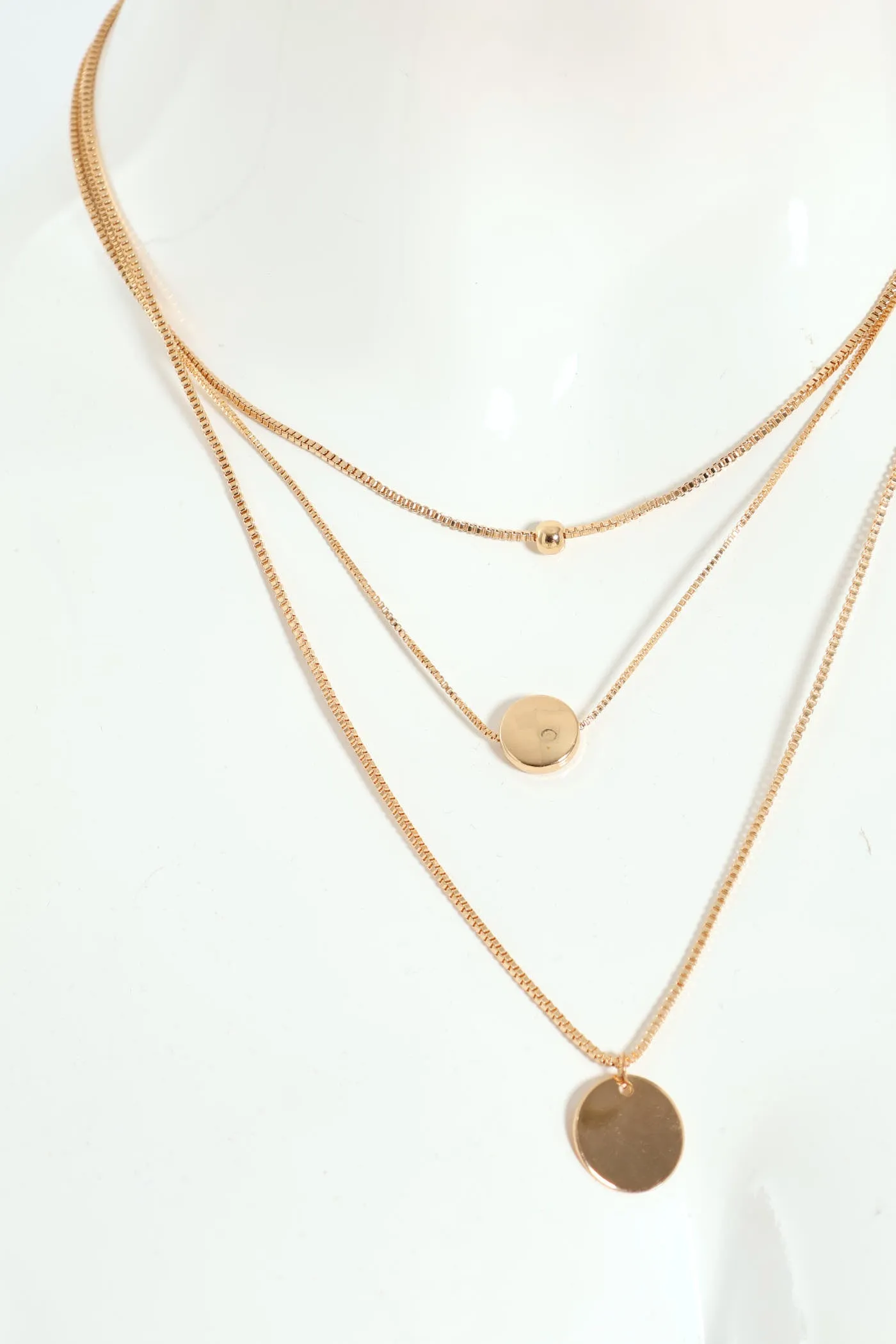 3 Layer Disc Necklace - Gold sold by Edgars