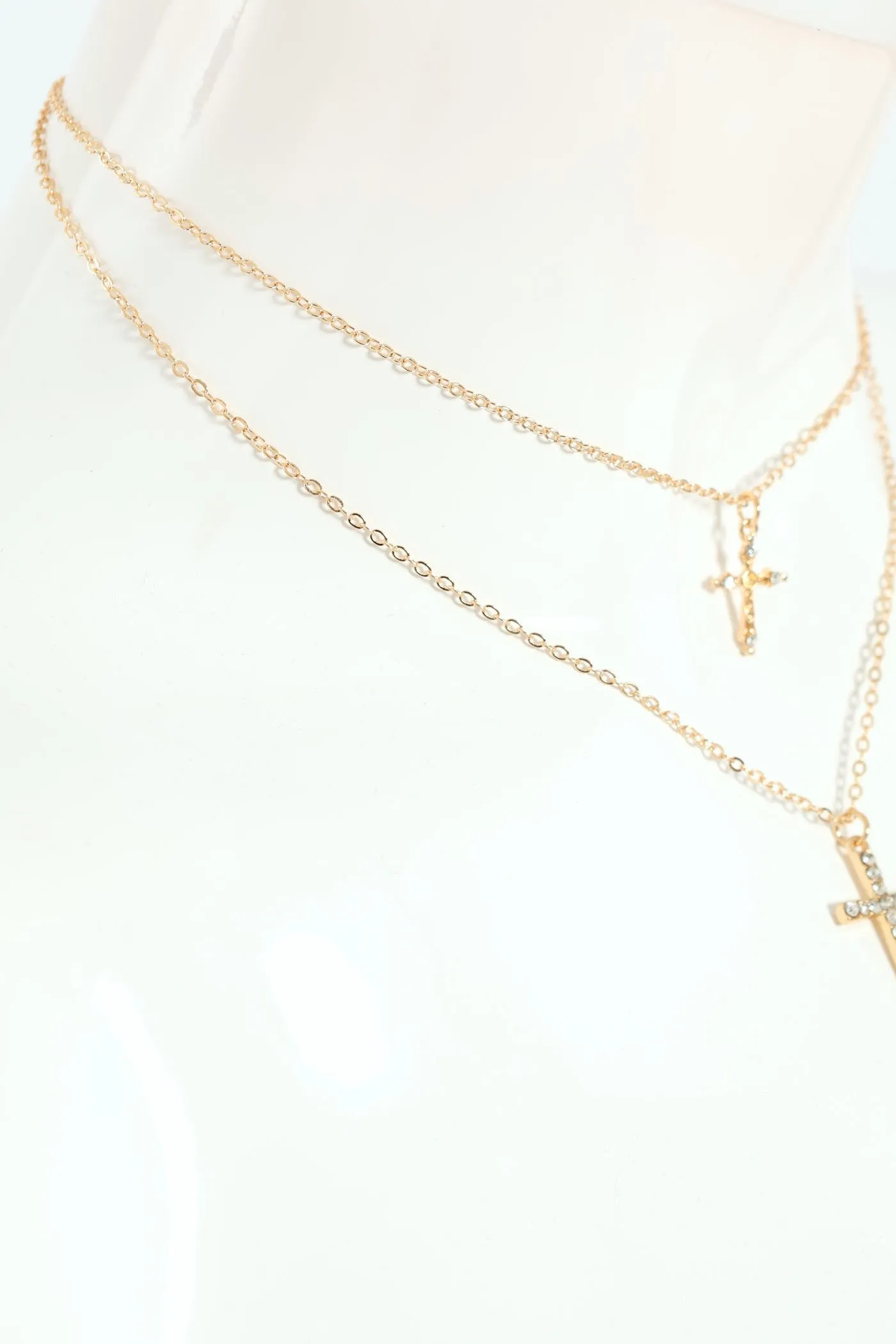 2 Layer Diamante Cross Necklace - Gold sold by Edgars product image thumbnail 2