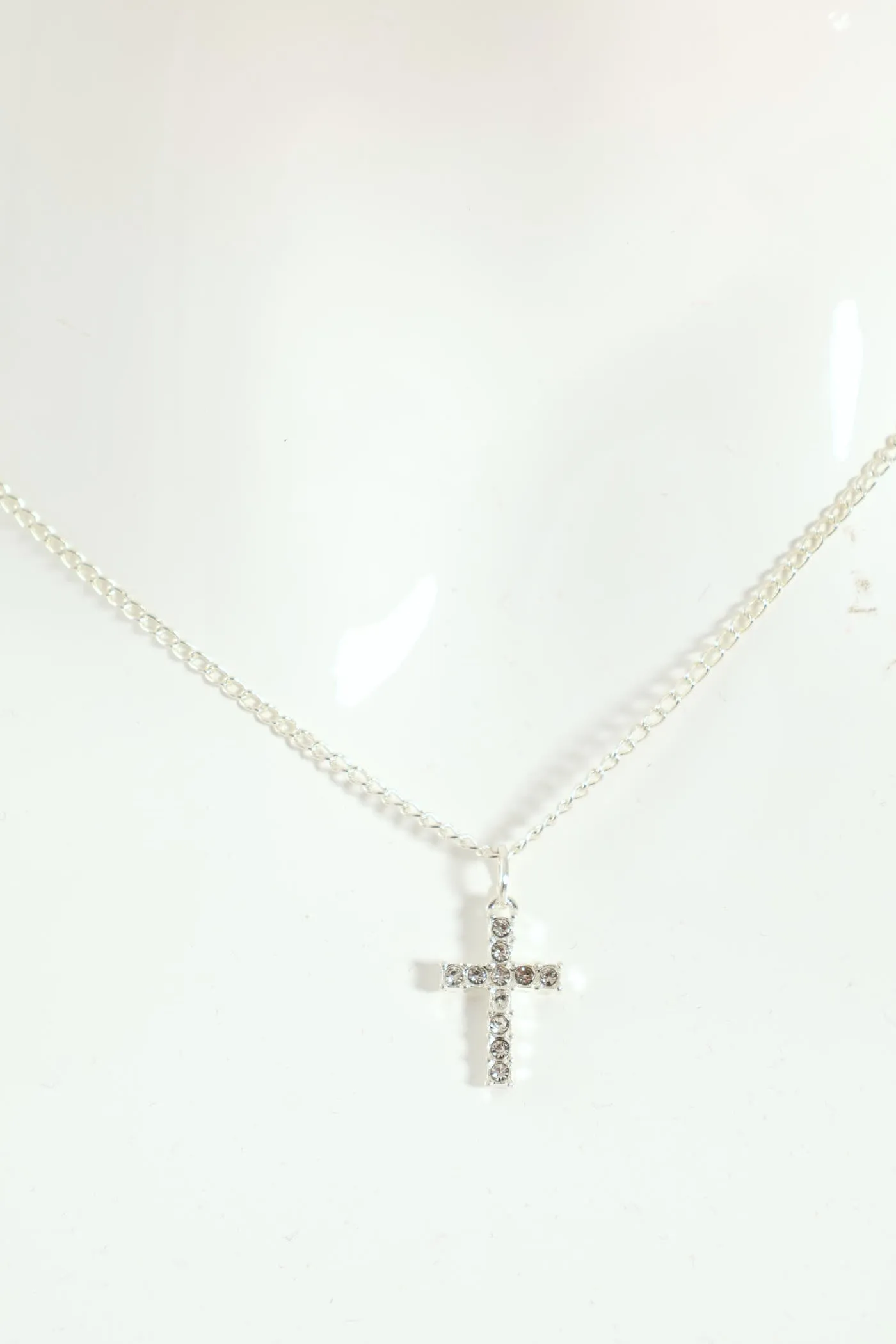 Diamante Cross Necklace - Silver sold by Edgars