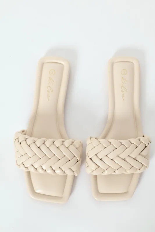 Weave Band On Padded Outsole Sandal - Off White sold by Edgars 
