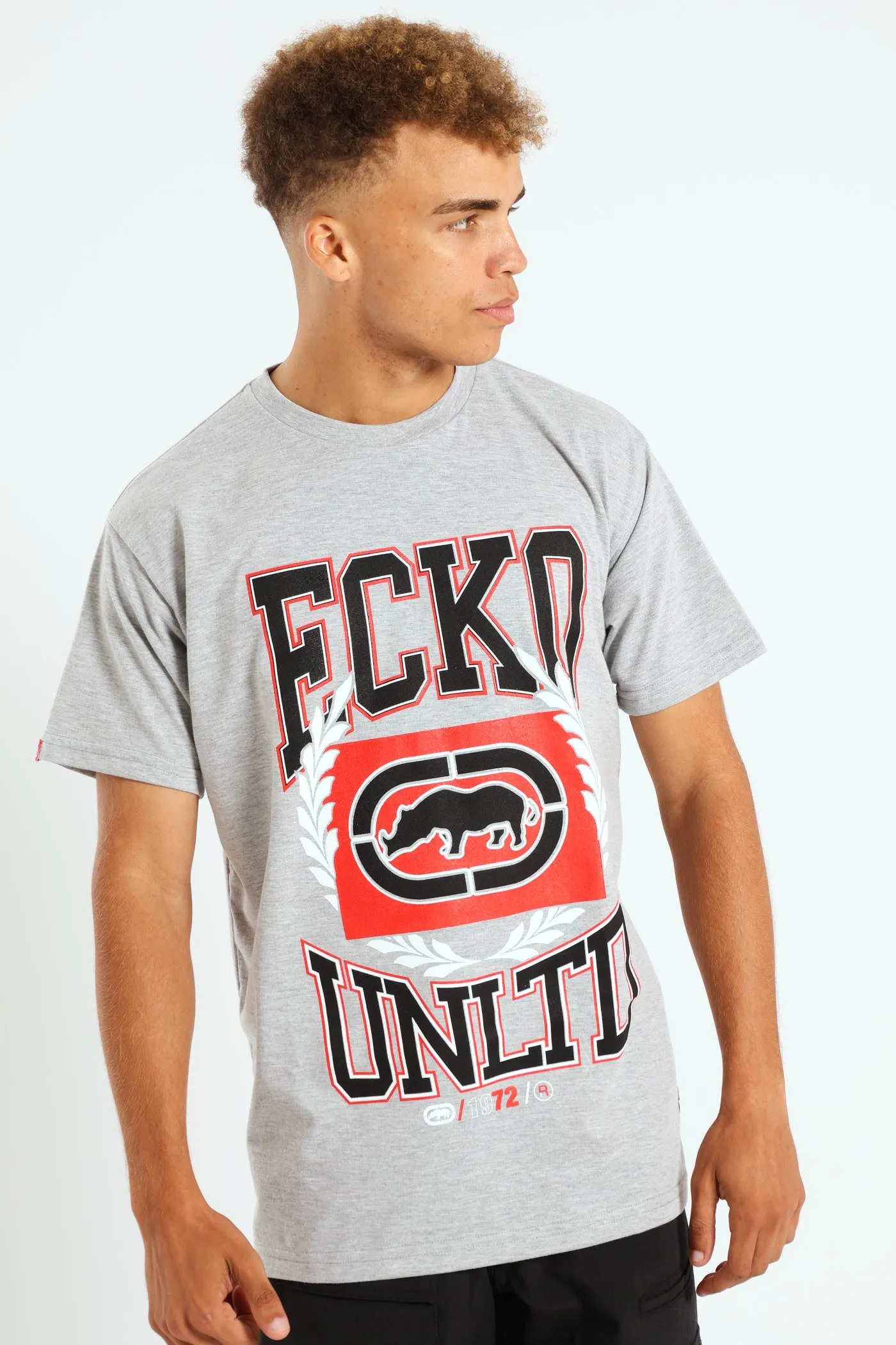 Unltd Front Print Tee - Grey Melange sold by Edgars