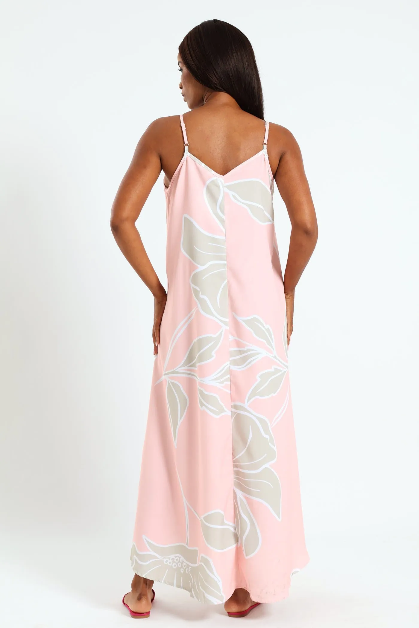 Strappy Printed Slip Midaxi Dress - White/Pink sold by Edgars product image thumbnail 2
