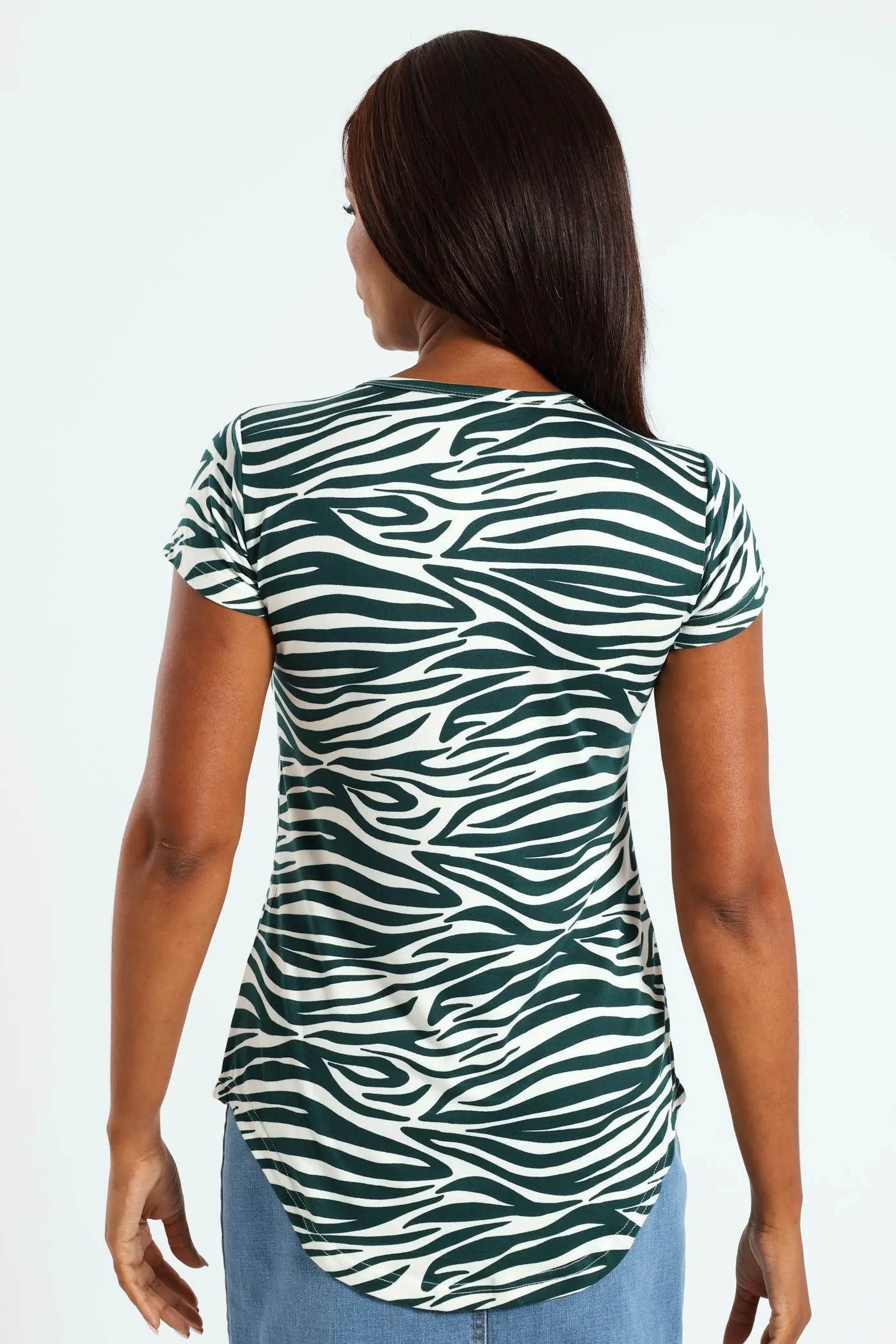 Zebra Print Pocket Tee - White/Green sold by Edgars product image thumbnail 3