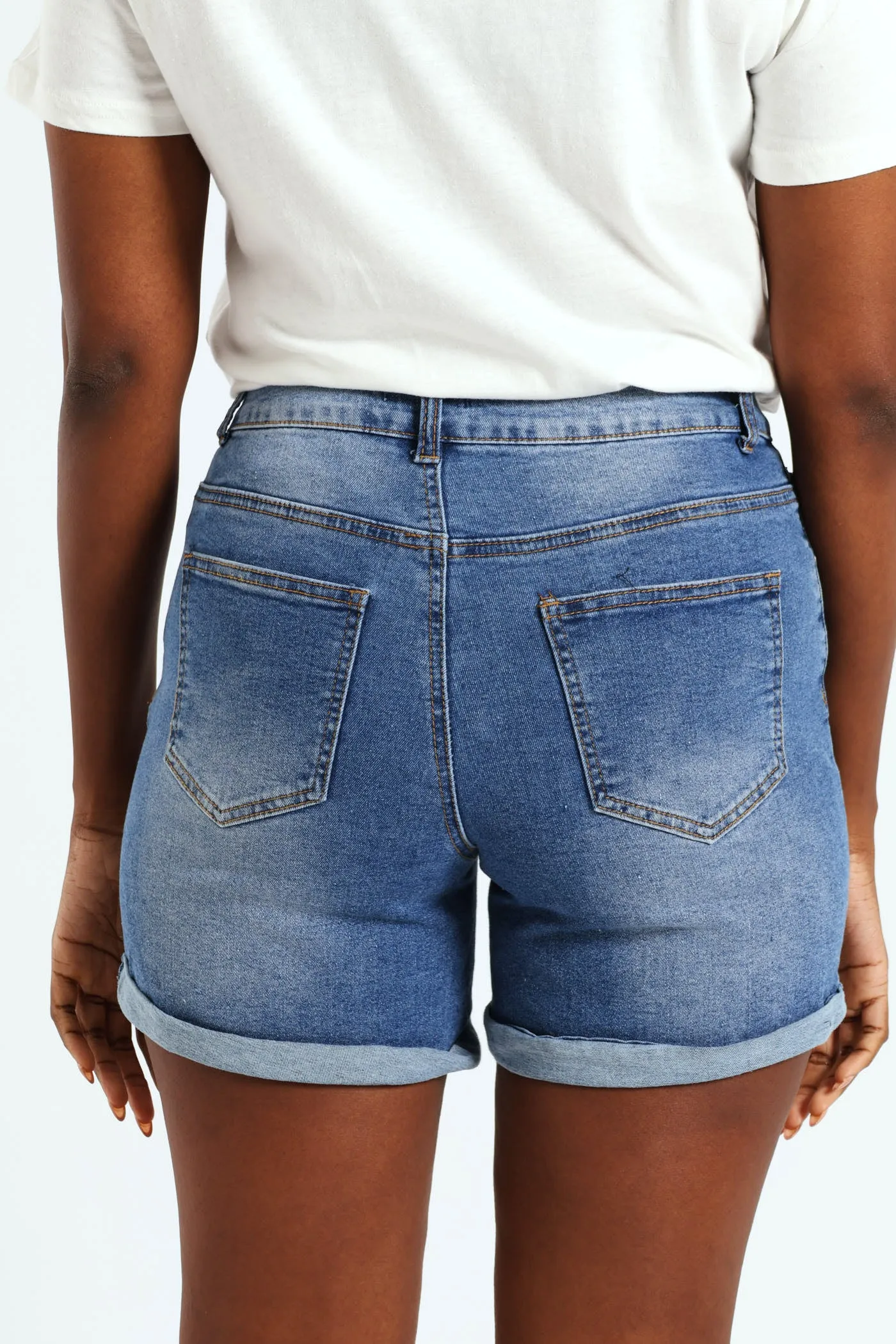 Embroidered Mid Thigh Short - Medium Wash sold by Edgars product image thumbnail 3