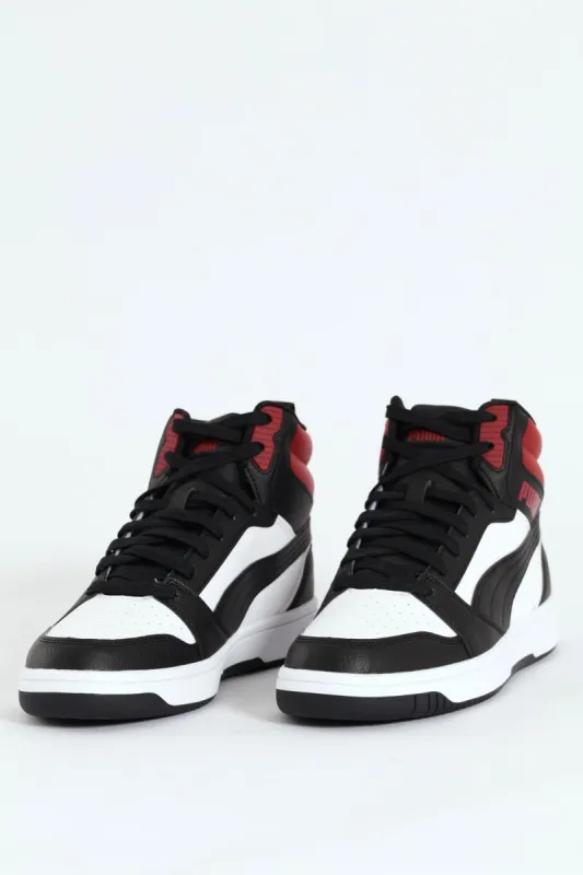 Rebound Hi Closed Toe Lace Up Sneaker - White/Red made by Puma