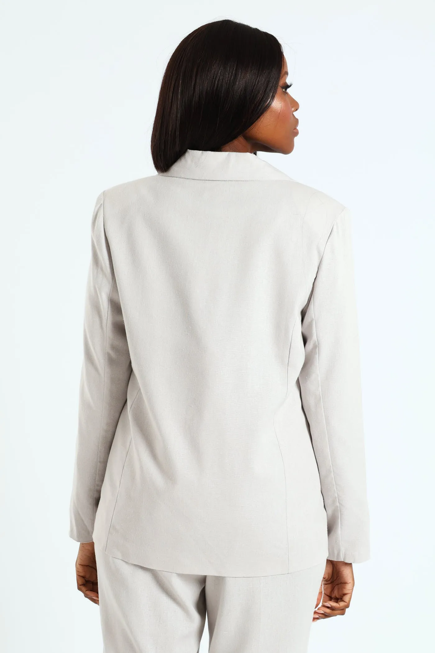 Double Button Linen Blazer - Grey sold by Edgars product image thumbnail 4