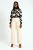 Belted Tailored Wide Leg Pant - Beige sold by Edgars 