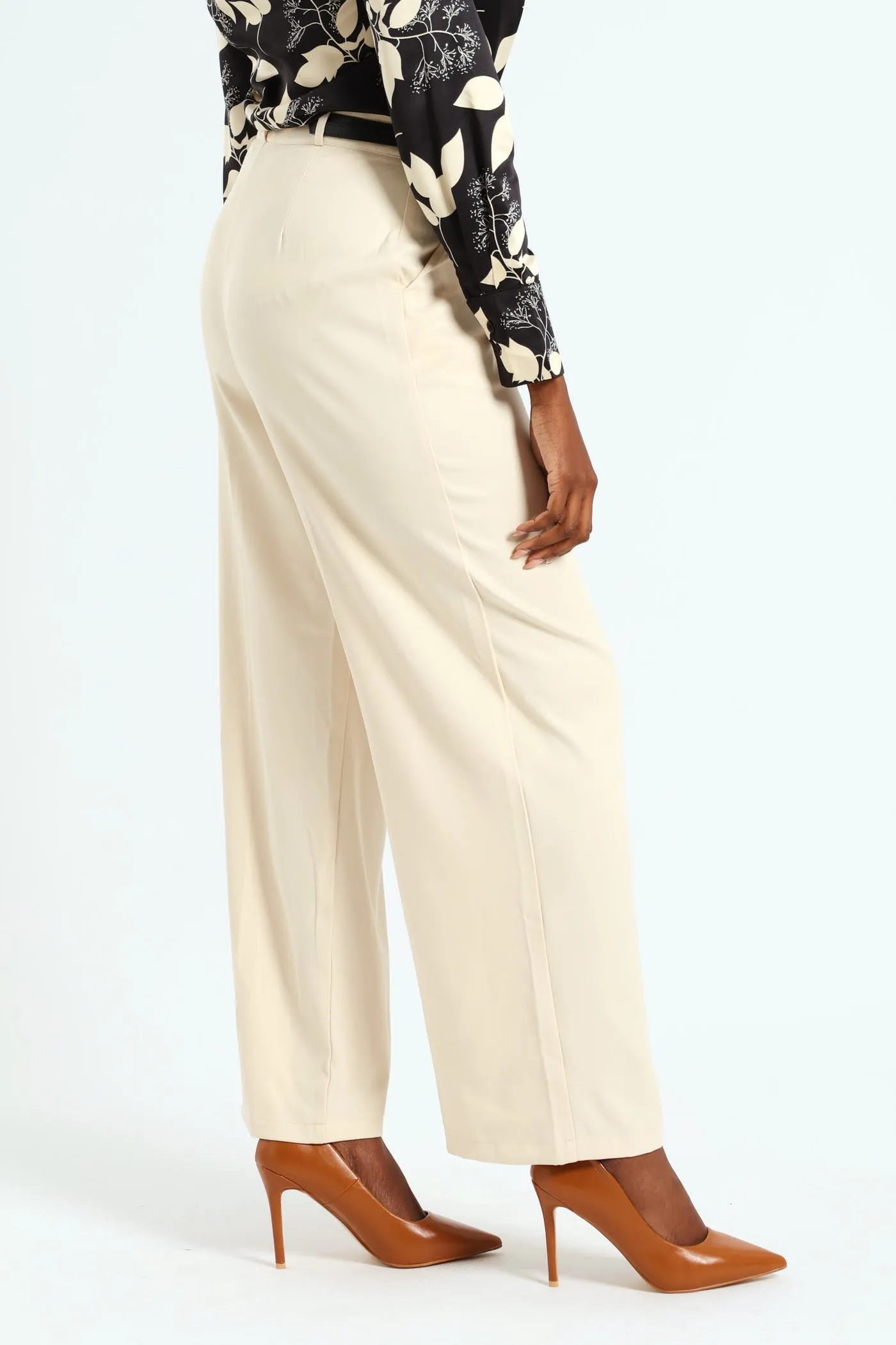 Belted Tailored Wide Leg Pant - Beige sold by Edgars product image thumbnail 2