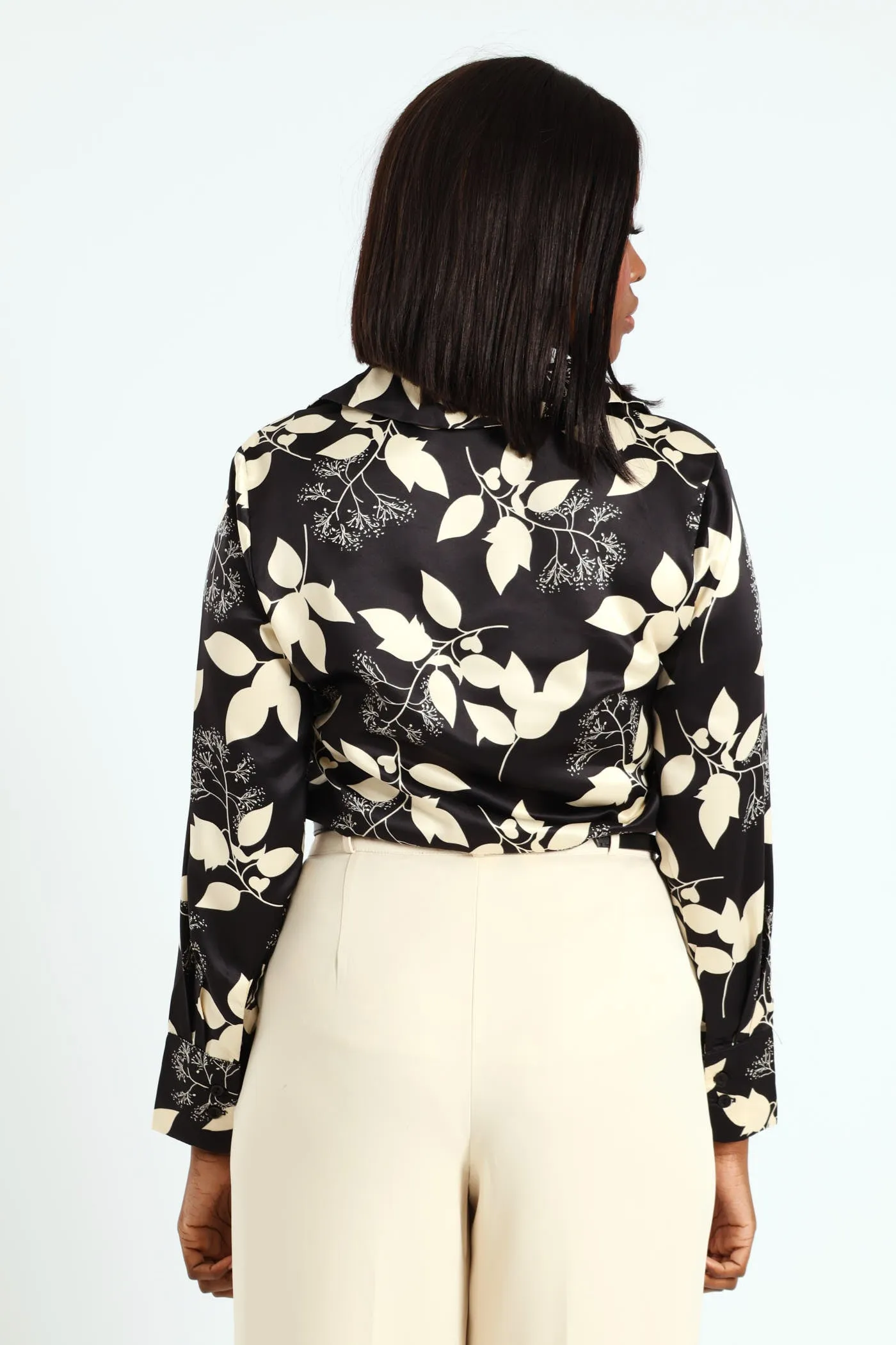 Monochrome Satin Shirt - Black/Beige sold by Edgars product image thumbnail 4