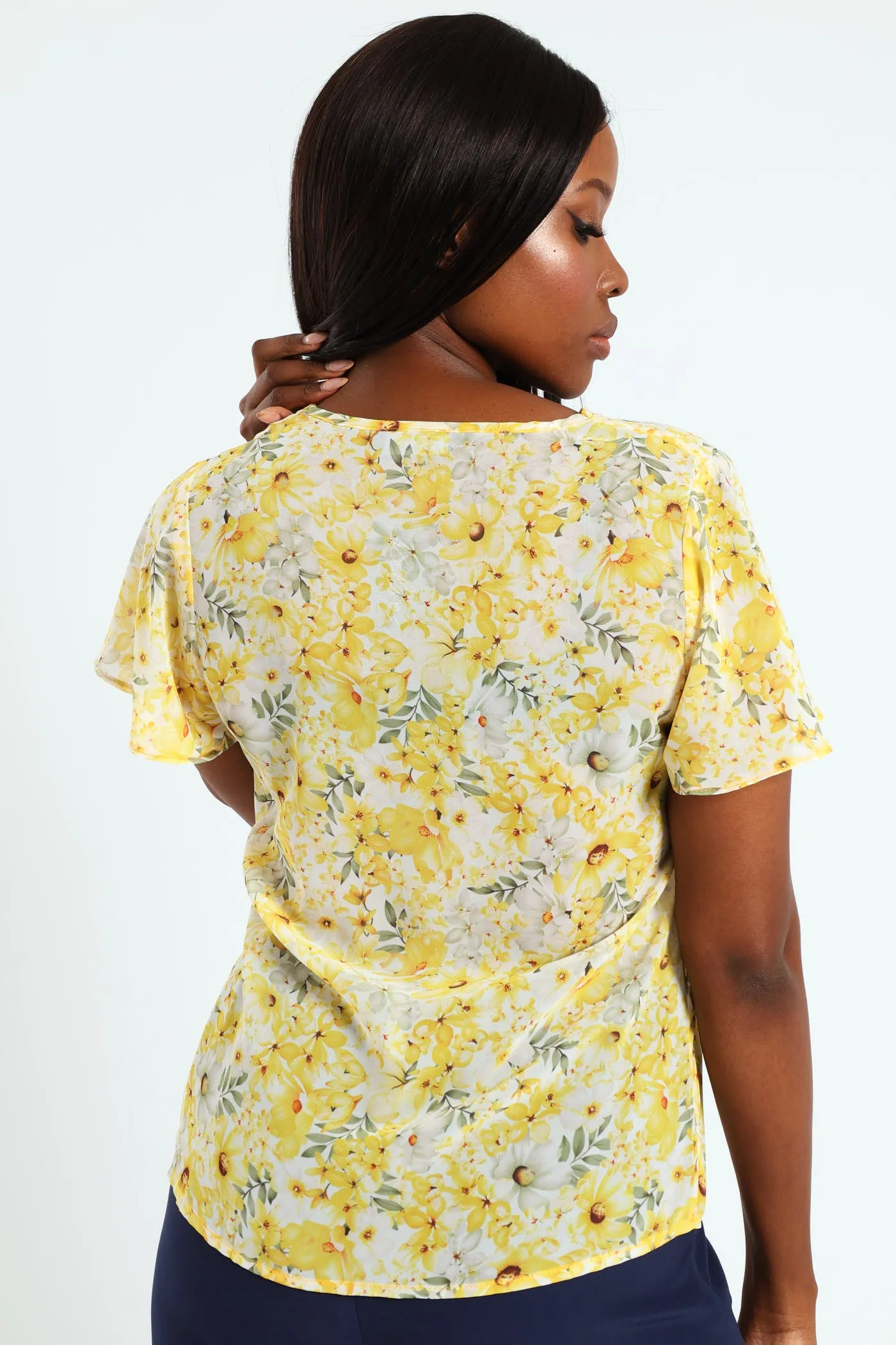 V-Neck Flutter Sleeve Blouse - Mustard sold by Edgars product image thumbnail 3
