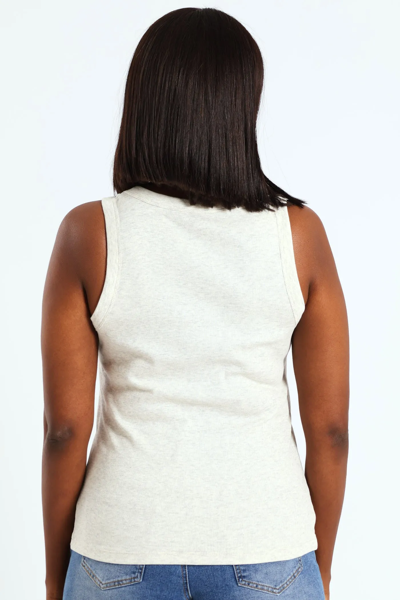 Sleeveless Rib Tank - Oatmeal Melange sold by Edgars product image thumbnail 2