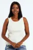 Sleeveless Rib Tank - Oatmeal Melange sold by Edgars