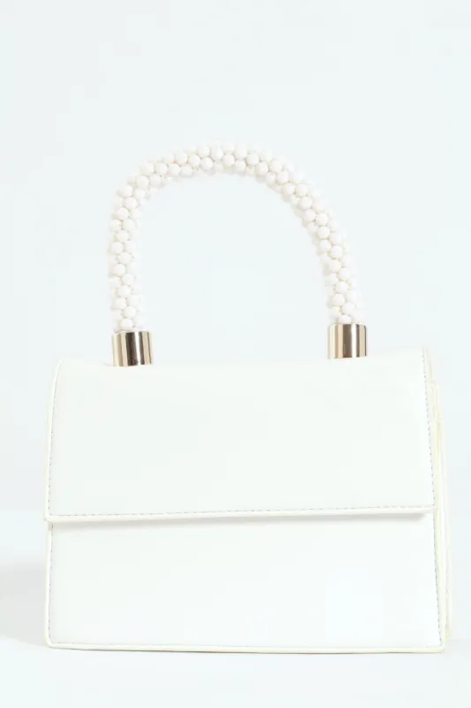 Unique Top Handle Satchel - White made by Call It Spring