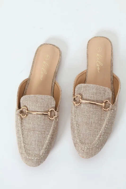 Canvas Push In Loafer With Trim - Natural sold by Edgars