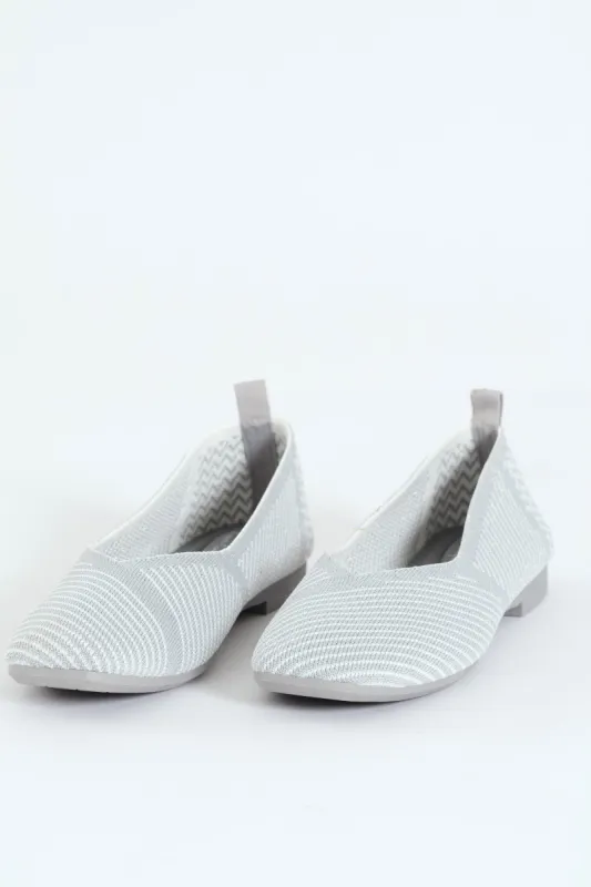 Brigitte 7 Square Toe Knit Pump - Silver sold by Edgars 