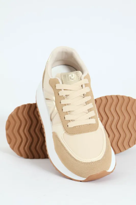 Blindee 4 Side Panel Sporty Lace Up Sneaker - Oatmeal sold by Edgars