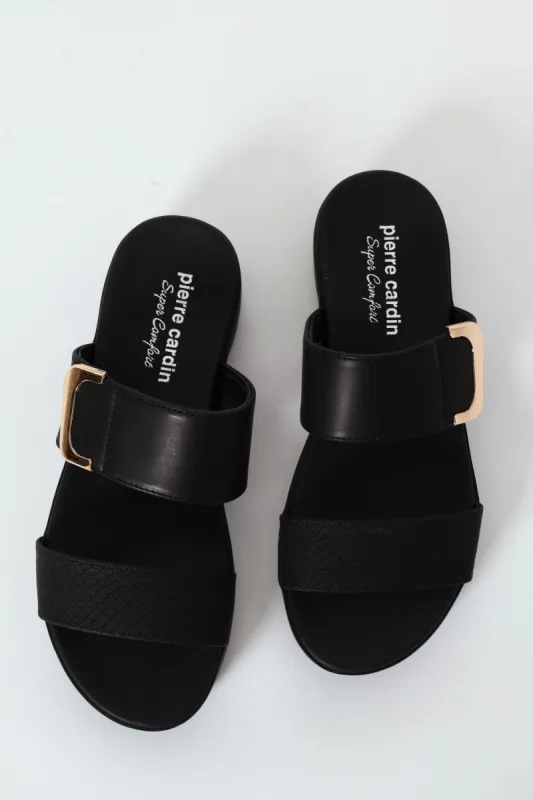 Pixie Double Strap Push In Sandal - Black sold by Edgars