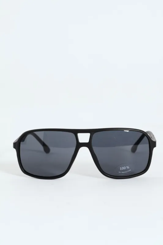 Matte Retro Aviator Sunglasses - Black made by Edgars