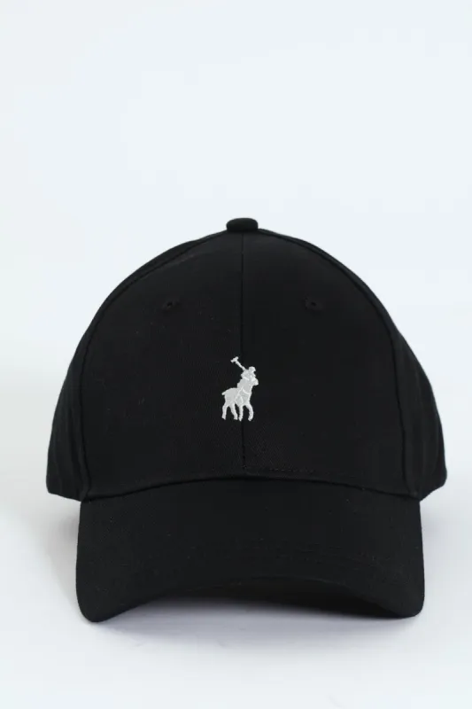 6 Panel Classic Peak Cap - Black sold by Edgars