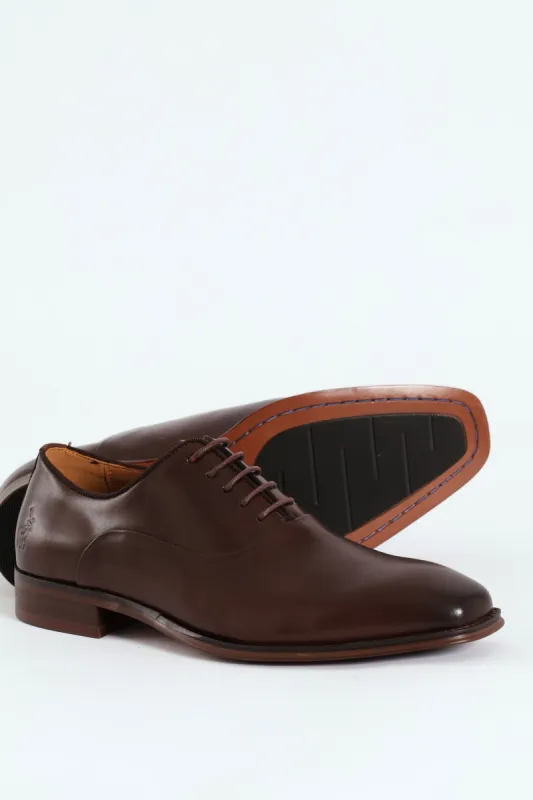 Plain Oxford Lace Up Shoe - Chocolate sold by Edgars