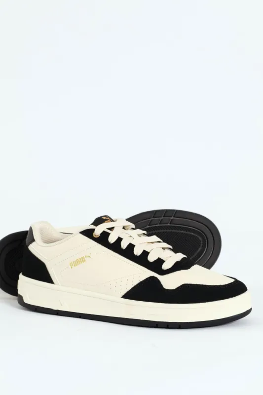 Court Classic Side Panel Lace Up Sneaker - White/Black sold by Edgars