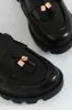 Chunky Tassel Laser Cut Loafer - Black sold by Edgars