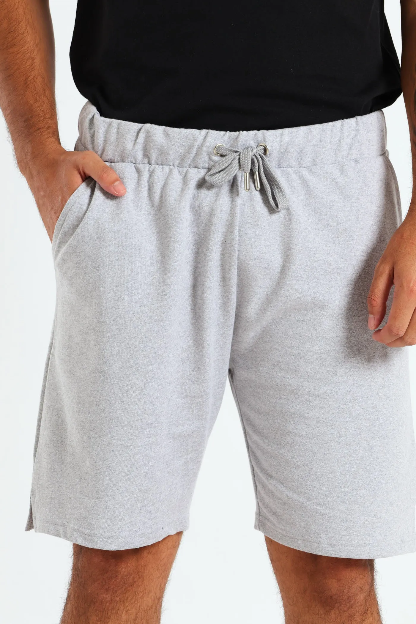 Fleece Slant Pocket Short - Grey Melange sold by Edgars