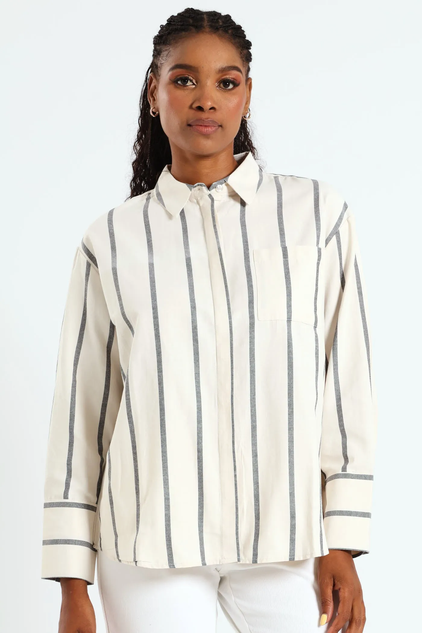 Wide Striped Shirt - Black/Cream sold by Edgars