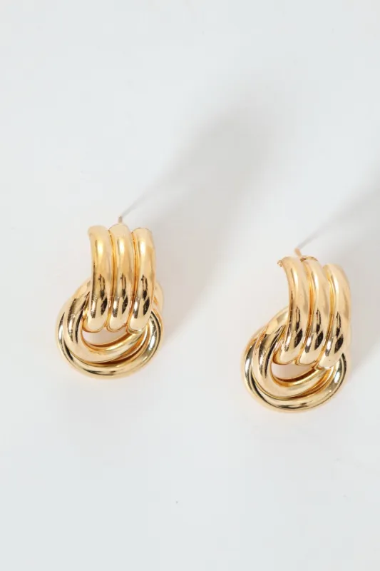 Multi Strand Doorknocker Earrings - Gold sold by Edgars 