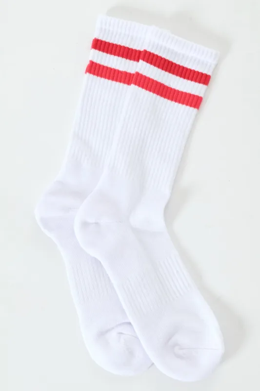 Stripe Sport Anklet Socks - White sold by Edgars