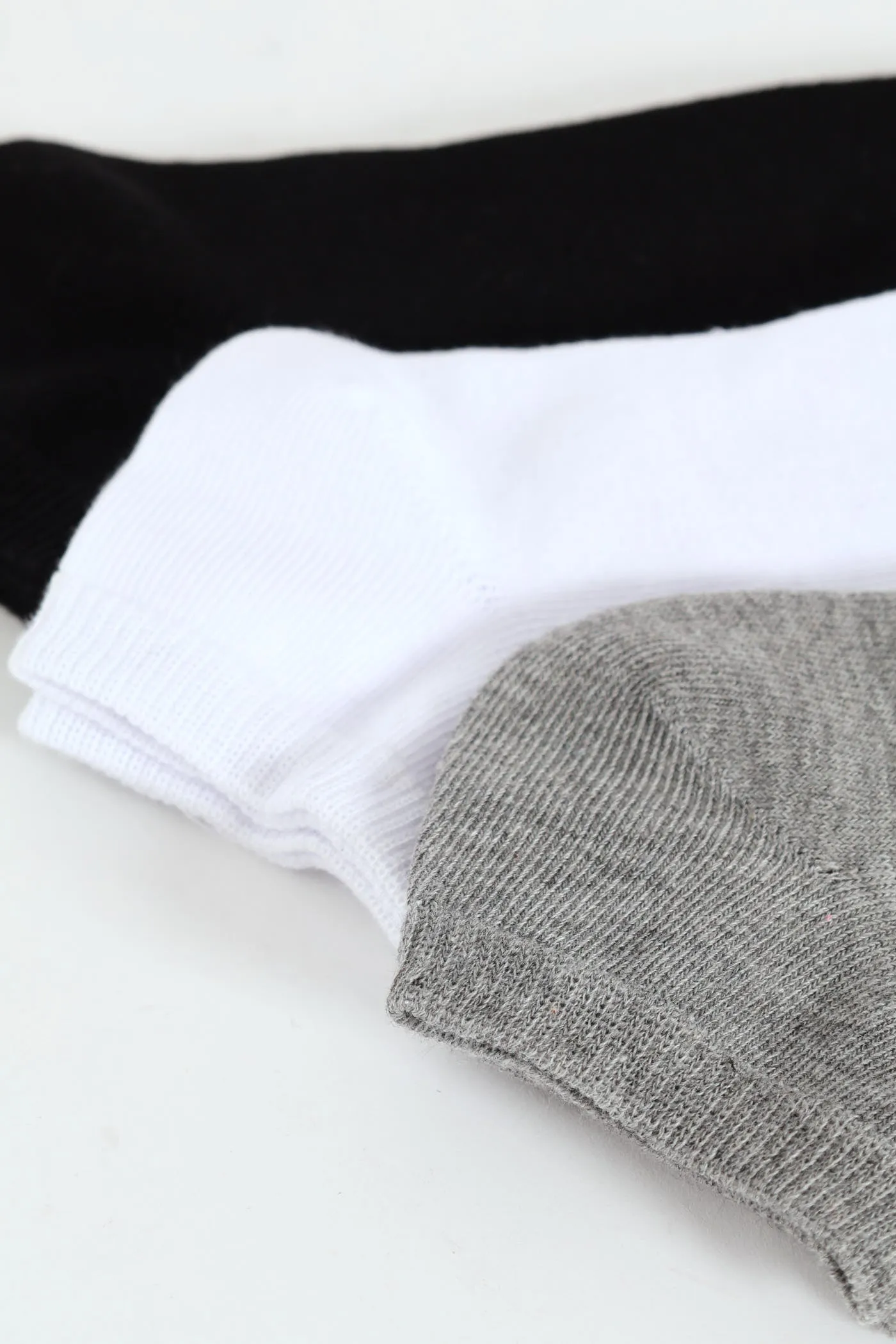 3 Pack Plain Low Cut Socks - Grey/Black/White sold by Edgars product image thumbnail 2