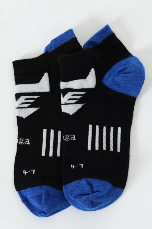 Single Run Toboga Sport Socks - Black/Turquoise sold by Edgars 