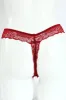 3 Pack Lace Built Up G-String Panties - Rose/Rhubarb/Black sold by Edgars