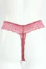 3 Pack Lace Built Up G-String Panties - Rose/Rhubarb/Black sold by Edgars