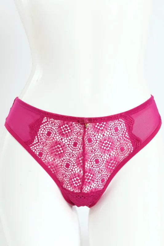 Stappy Lace Brazilian Panty - Fuchsia sold by Edgars
