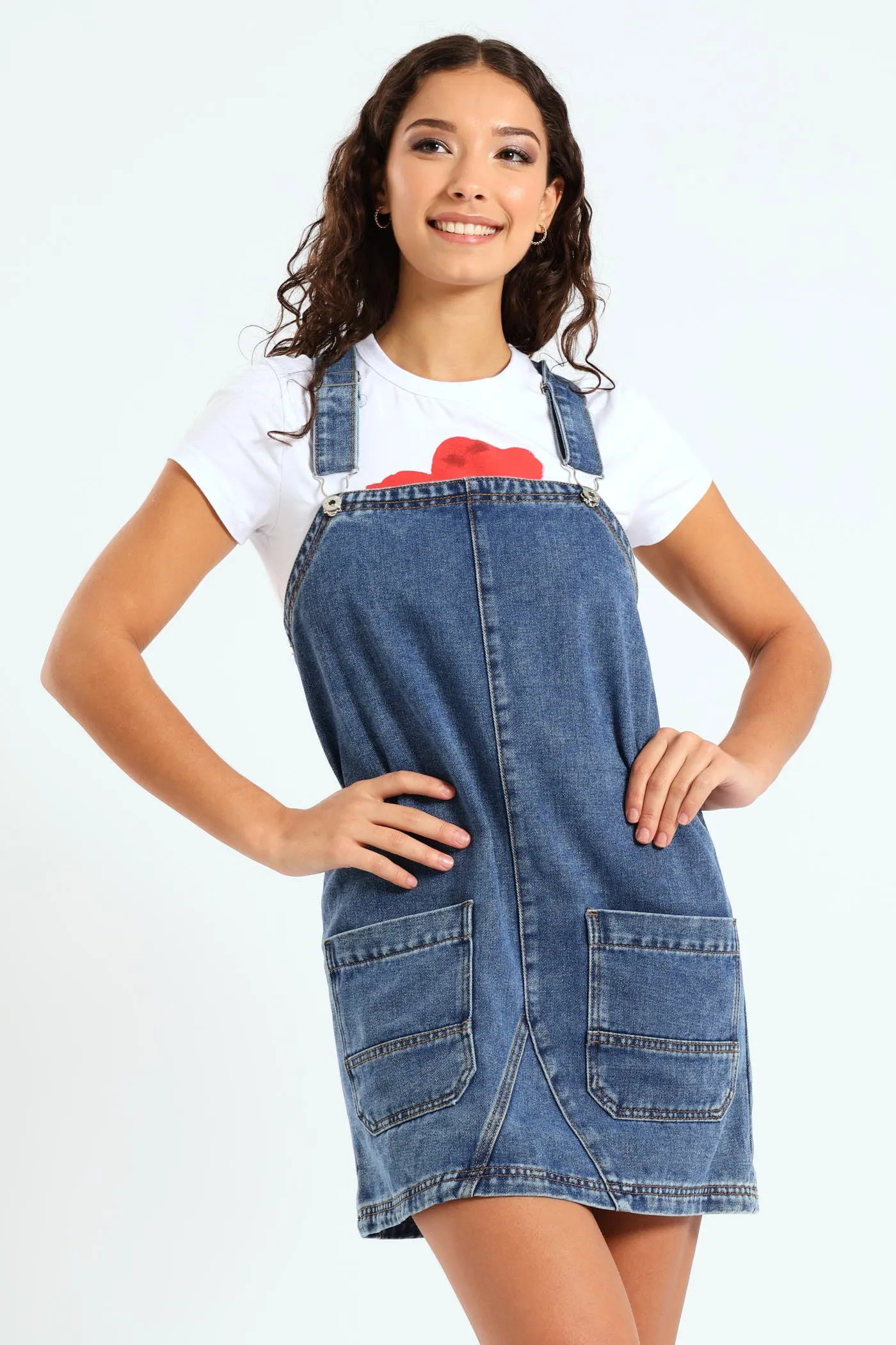 Denim Panel Pinafore Dress - Dark Blue sold by Edgars product image thumbnail 3
