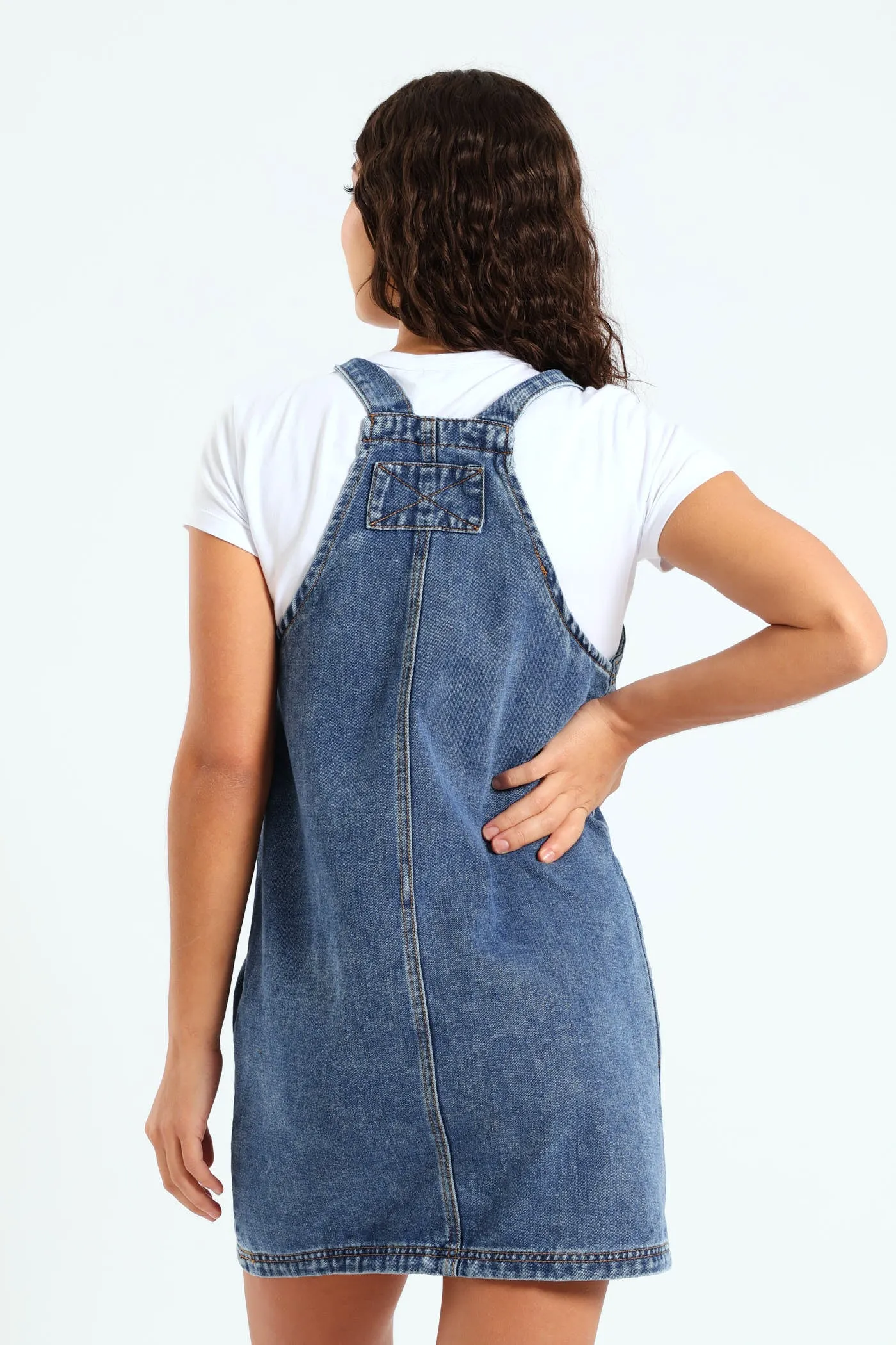 Denim Panel Pinafore Dress - Dark Blue sold by Edgars product image thumbnail 4