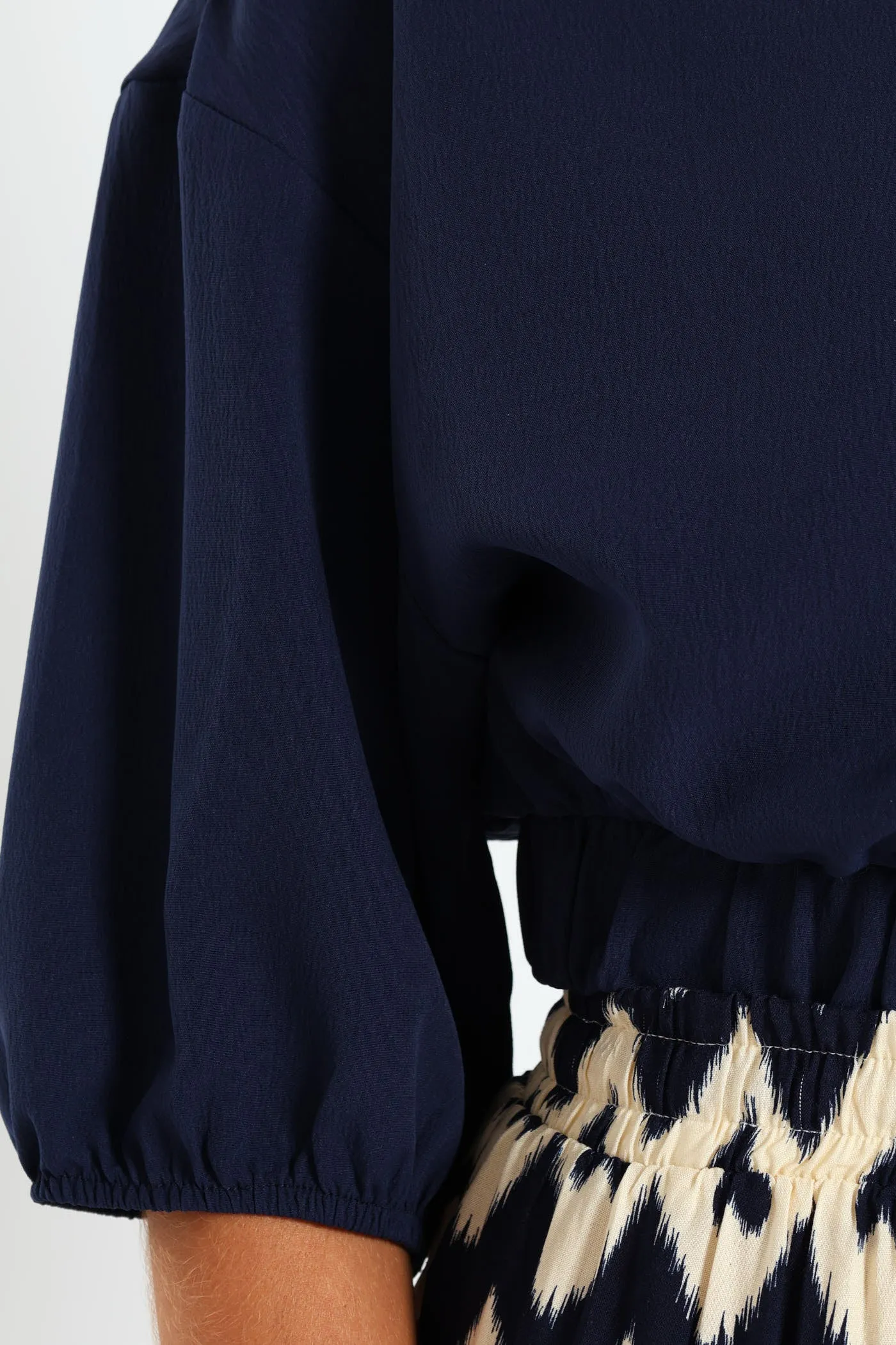 Dolman Bubble Sleeve Waisted Top - Navy sold by Edgars product image thumbnail 5