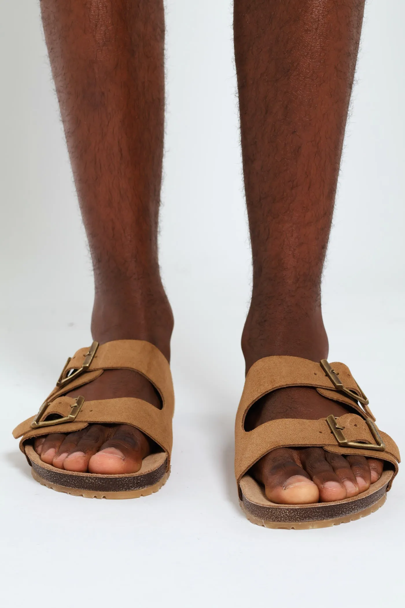 Double Buckle Comfort Sandal - Taupe sold by Edgars