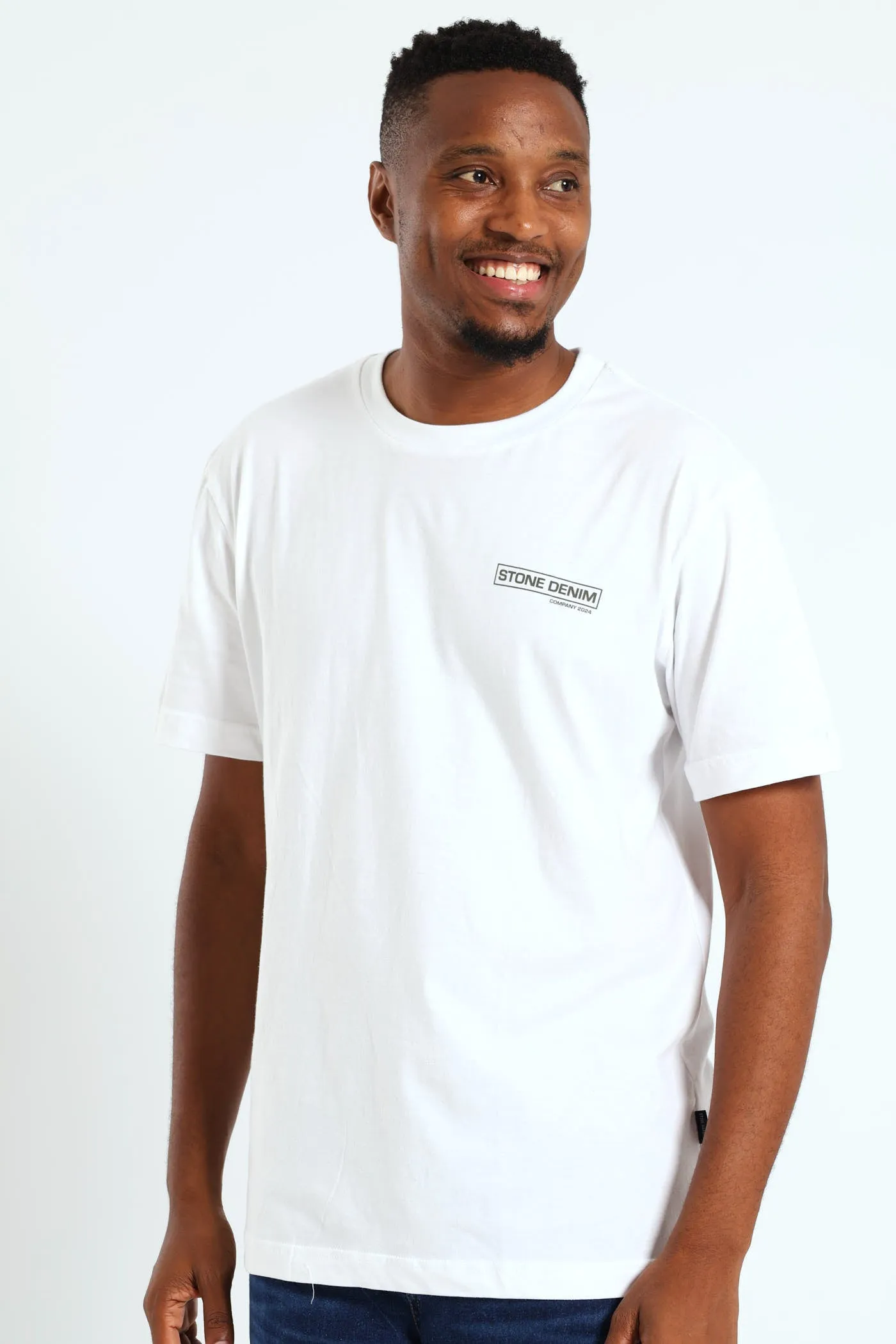 Core Front & Back Print Tee - White sold by Edgars