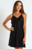 2 Pack Animal Print Satin Chemise - Black sold by Edgars