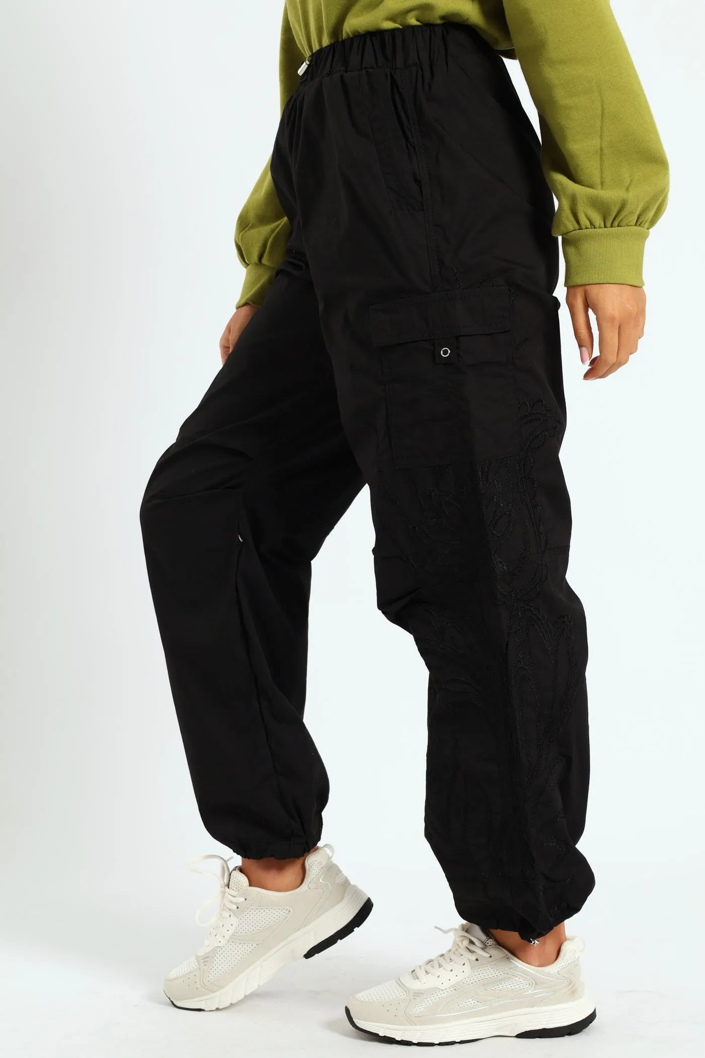 Embroidered Poplin Cargo Jogger - Black sold by Edgars product image thumbnail 3
