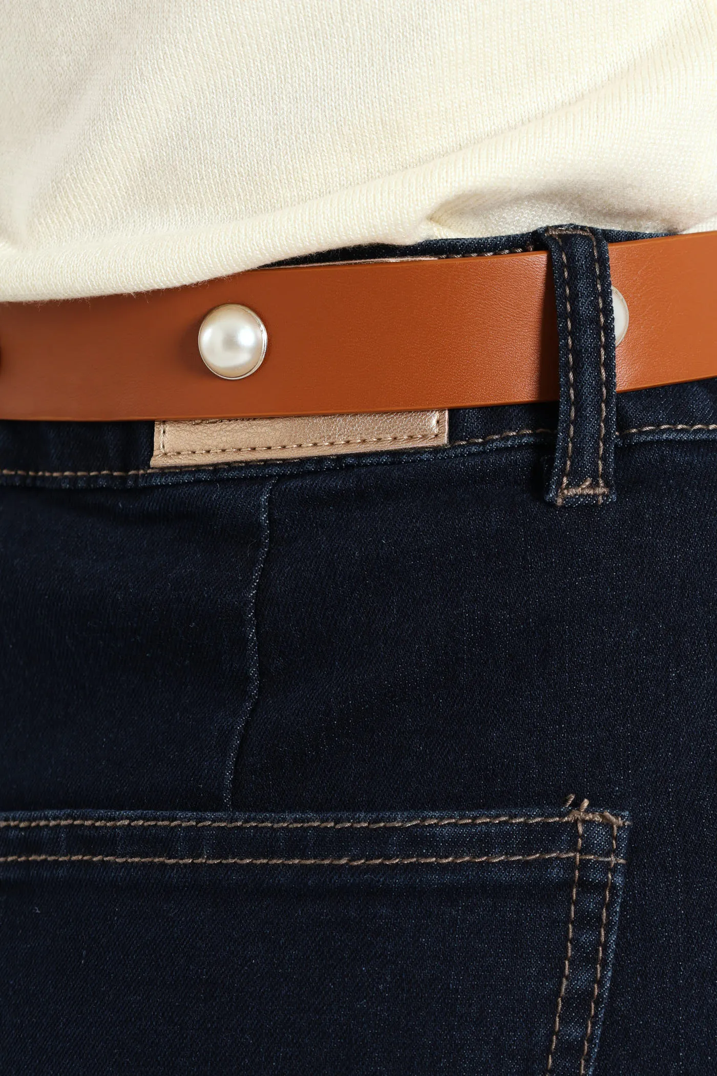 Pearl Belted Wide Leg Jean - Dark Wash Ink sold by Edgars product image thumbnail 5